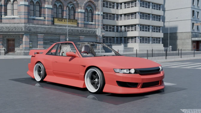 Mod Nissan Silvia S13 JDM Drift Coupe Mod for Proton Bus Simulator - Vista Principal/Lateral (Proton Bus Simulator)