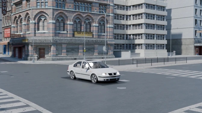Mod Volkswagen Bora 2.0 Compact Sedan Mod for Proton Bus Simulator - Vista Principal/Lateral (Proton Bus Simulator)