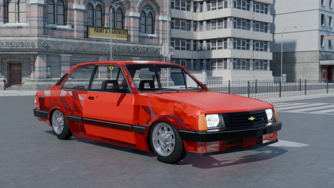 Mod Chevrolet Chevette SL — Brazilian Classic Sedan Car Mod - Vista Principal/Lateral (Proton Bus Simulator)