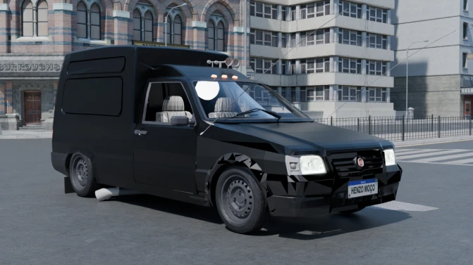 Mod Fiat Fiorino Qualificado — Brazilian Compact Pickup Van Car Mod - Vista Principal/Lateral (Proton Bus Simulator)