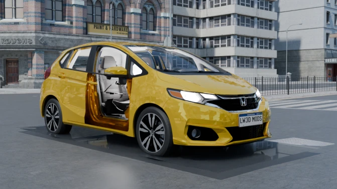 Mod Honda New Fit 1.5 2018 — Brazilian Compact Hatchback Car Mod - Vista Principal/Lateral (Proton Bus Simulator)