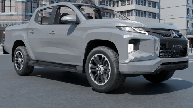 Mod Mitsubishi L200 Triton 2021 — Brazilian Mid-Size Pickup Mod for PBS - Vista Principal/Lateral (Proton Bus Simulator)