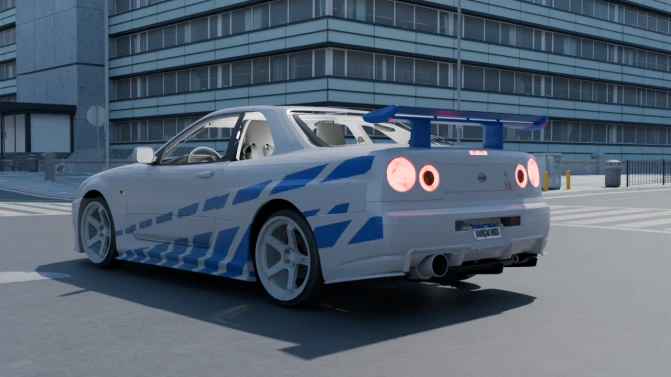 Mod Nissan Skyline R34 GT-R — JDM Sports Coupe Car Mod for PBS - Interior e Painel (Proton Bus Simulator)