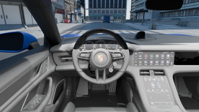 Mod Porsche Taycan Turbo GT 2025 - Detalhes e Acabamento (Proton Bus Simulator)