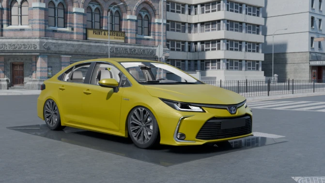 Mod Toyota Corolla 2020 — Modern Sedan Car Mod for PBS - Vista Principal/Lateral (Proton Bus Simulator)