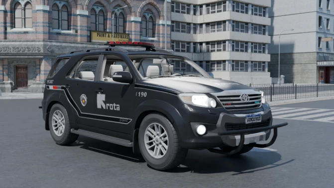 Mod Toyota Hilux SW4 Rota — Police SUV Car Mod for PBS - Vista Principal/Lateral (Proton Bus Simulator)