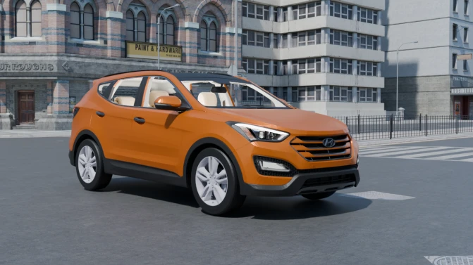 Mod Hyundai Santa Fe — Family SUV Car Mod for PBS - Vista Principal/Lateral (Proton Bus Simulator)