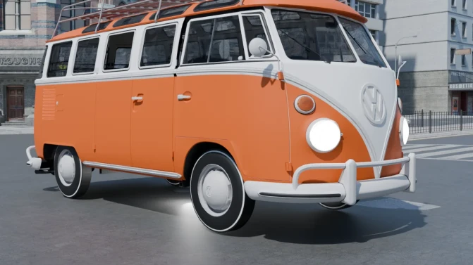 Mod Volkswagen Kombi T1 – Proton Bus Simulator Car Mod - Vista Principal/Lateral (Proton Bus Simulator)