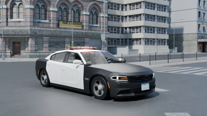 Mod Dodge Charger Police – Proton Bus Simulator Car Mod - Vista Principal/Lateral (Proton Bus Simulator)
