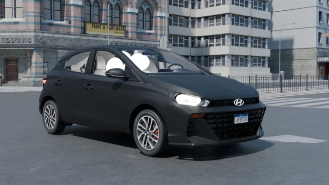 Mod Hyundai HB20 Hatchback – Proton Bus Simulator Car Mod - Vista Principal/Lateral (Proton Bus Simulator)